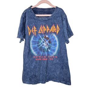 Live Nation Def Leppard Blue Short Sleeve Shirt Boys Size M